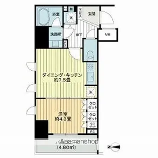 東京都台東区鳥越1丁目【マンション】の間取り
