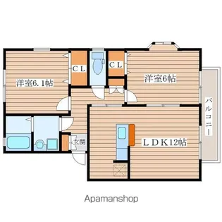 宮城県仙台市泉区天神沢1丁目【アパート】の間取り