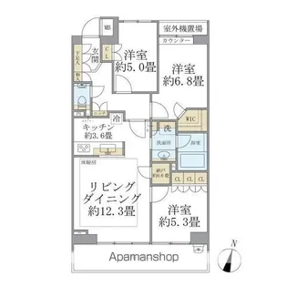 プラウド代々木初台【4階】の間取り