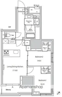 東京都新宿区市谷田町2丁目【マンション】の間取り