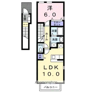 シャン・ド・フルール【2階】の間取り