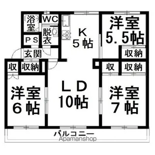 パティオス夕陽ヶ丘Ⅱ【246号室】の間取り