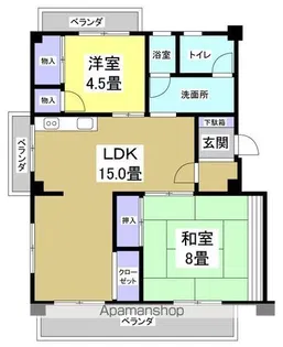 コーポ・ビークル【3B号室号室】の間取り