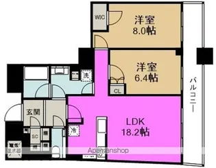 ザ・タワー大阪【26階】の間取り