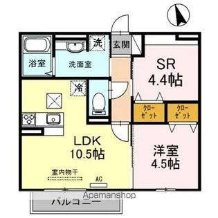 スペチアーレK【1階】の間取り