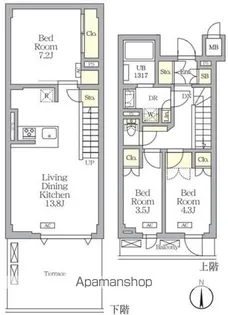 アジールコート都立大学【1階】の間取り