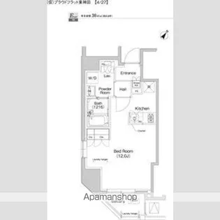 プラウドフラット東神田【9階】の間取り