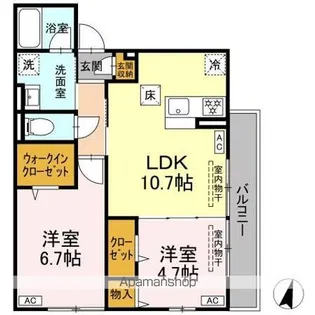 ケルサス湘南台【1階】の間取り