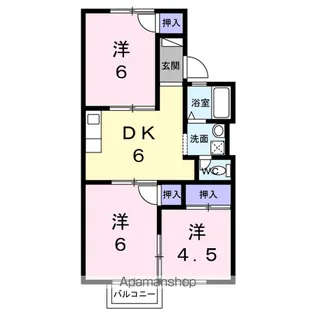 コーポラス宮の前【1階】の間取り