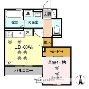 パル中倉【1階】の間取り