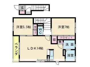 クラヴィエS棟【201号室】の間取り