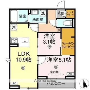 DーSOLACE津田沼 II【3階】の間取り