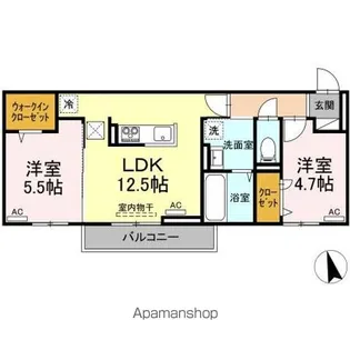 モンプリミエ ルラシオン Ⅲ【1階】の間取り