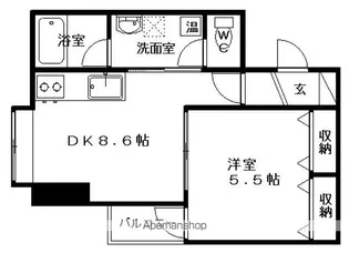 1DKの間取り画像