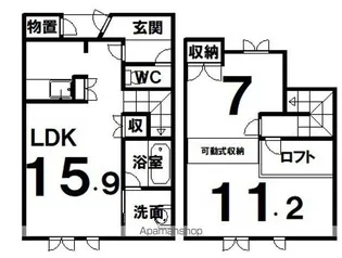 メゾンヌースC【C-3号室】の間取り