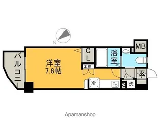 エンクレスト天神東【8階】の間取り