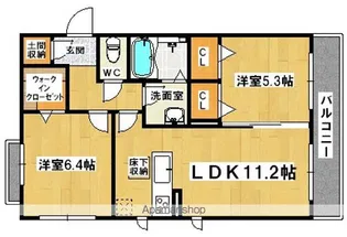 シャーメゾン リラフォート【2階】の間取り