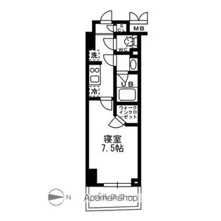 レジディア亀戸【7階】の間取り