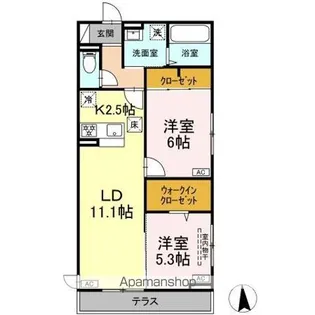 DーROOM小田原2丁目A【1階】の間取り