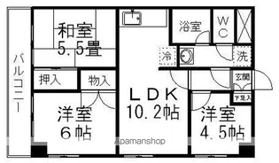 エスパシオ大町Ⅱ【4階】の間取り
