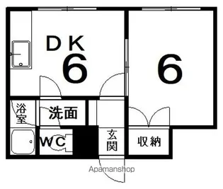 コーポ323−2【402号室】の間取り