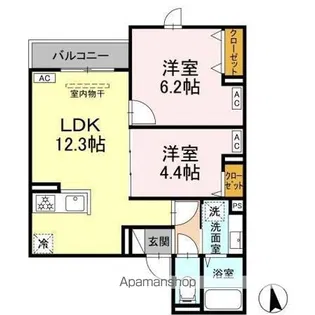 グラナーデ弥生町【3階】の間取り