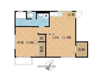 コーポ城南【102号室】の間取り