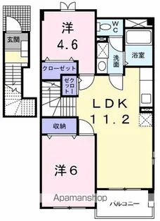 ボンヌ・シャンスⅢ【2階】の間取り