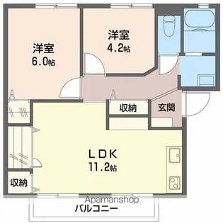 メゾンコリーヌ【2階】の間取り