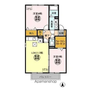 コンフォール・オリエ【1階】の間取り