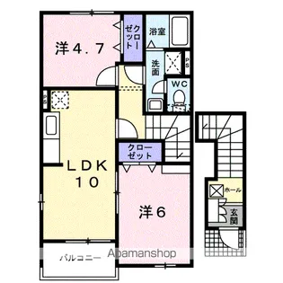 ロッソ・コルサB【2階】の間取り