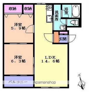 チャシK&S【201号室】の間取り