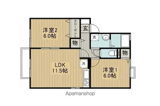 サンライズA棟【201号室】の間取り