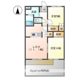 エバーハイツYASUDA【1階】の間取り