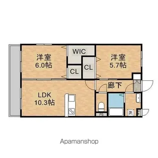 Y’Sスクエア汐屋町【102号室】の間取り