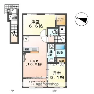 ベルスーズ【2階】の間取り