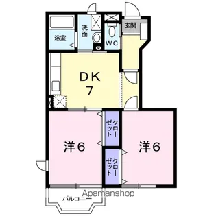 メゾン・ドゥ・ボヌール Ⅰ【1階】の間取り