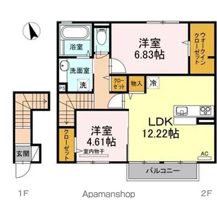 クレセント片島【2階】の間取り