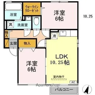 エスペランサAB【2階】の間取り