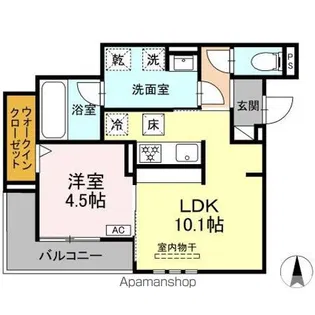 セレスティア中村【1階】の間取り
