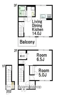 VILLA・SYMBIOSE三軒茶屋(ヴィラ・シンビオーズ)【202号室】の間取り