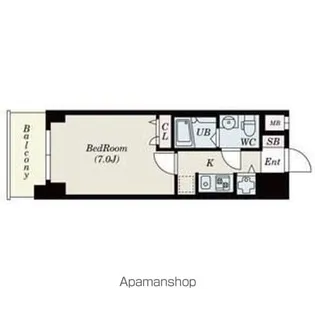 SーRESIDENCE難波BRILLER【1009号室】の間取り