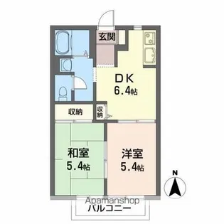 ロイヤルバレーB【2階】の間取り