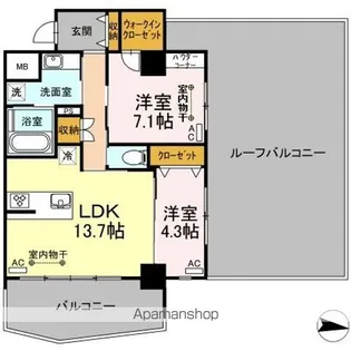 東京都立川市幸町3丁目【マンション】の間取り