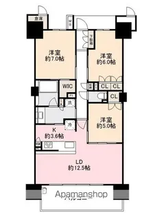 ブランシエラ高松【3階】の間取り