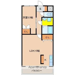シャンテ一の宮【2階】の間取り