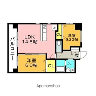 リバーサイド稚加栄【901号室】の間取り