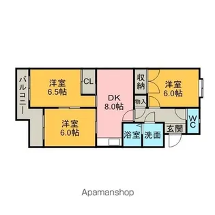 プロビデンス新富【301号室】の間取り
