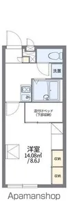 レオパレスレインボーカサギ【206号室】の間取り