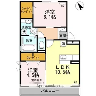 ハーモニータウン下松【2階】の間取り
